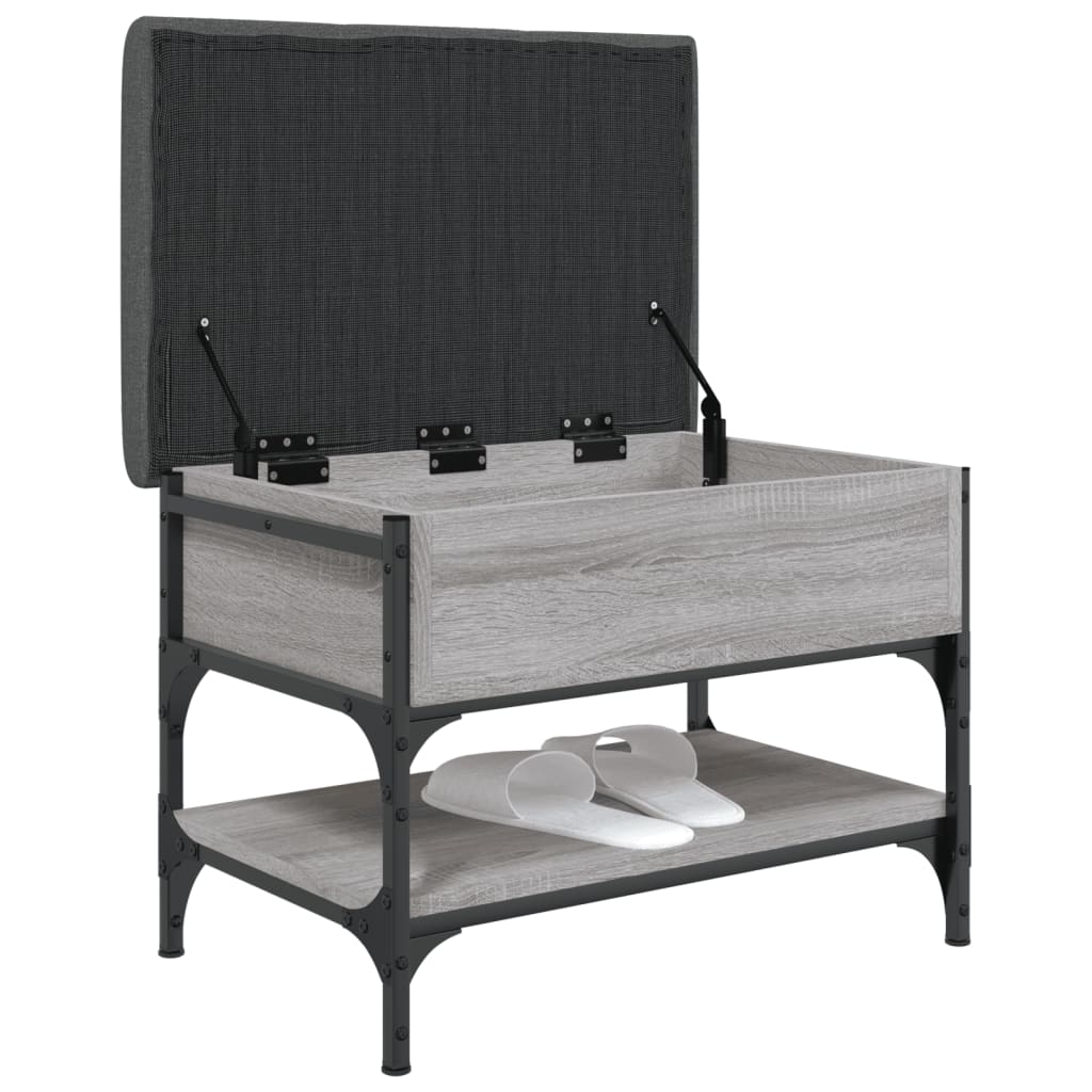 vidaXL Bancă de pantofi, gri sonoma, 62x42x45 cm, lemn prelucrat vidaXL Bancă de pantofi, gri sonoma, 62x42x45 cm, lemn prelucrat