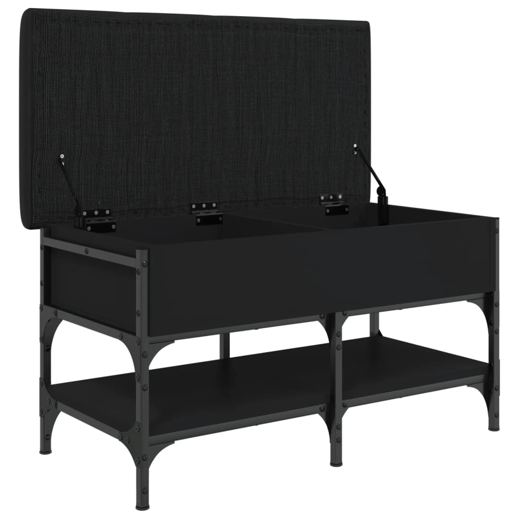 vidaXL Bancă de pantofi, negru, 82x42x45 cm, lemn prelucrat vidaXL Bancă de pantofi, negru, 82x42x45 cm, lemn prelucrat