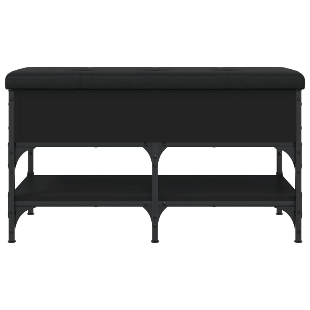 vidaXL Bancă de pantofi, negru, 82x42x45 cm, lemn prelucrat vidaXL Bancă de pantofi, negru, 82x42x45 cm, lemn prelucrat