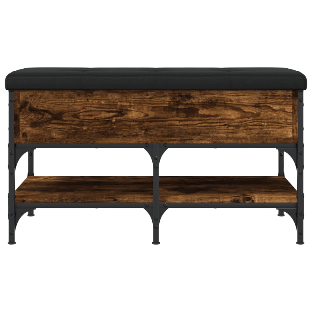 vidaXL Bancă de pantofi, stejar fumuriu, 82x42x45 cm, lemn prelucrat