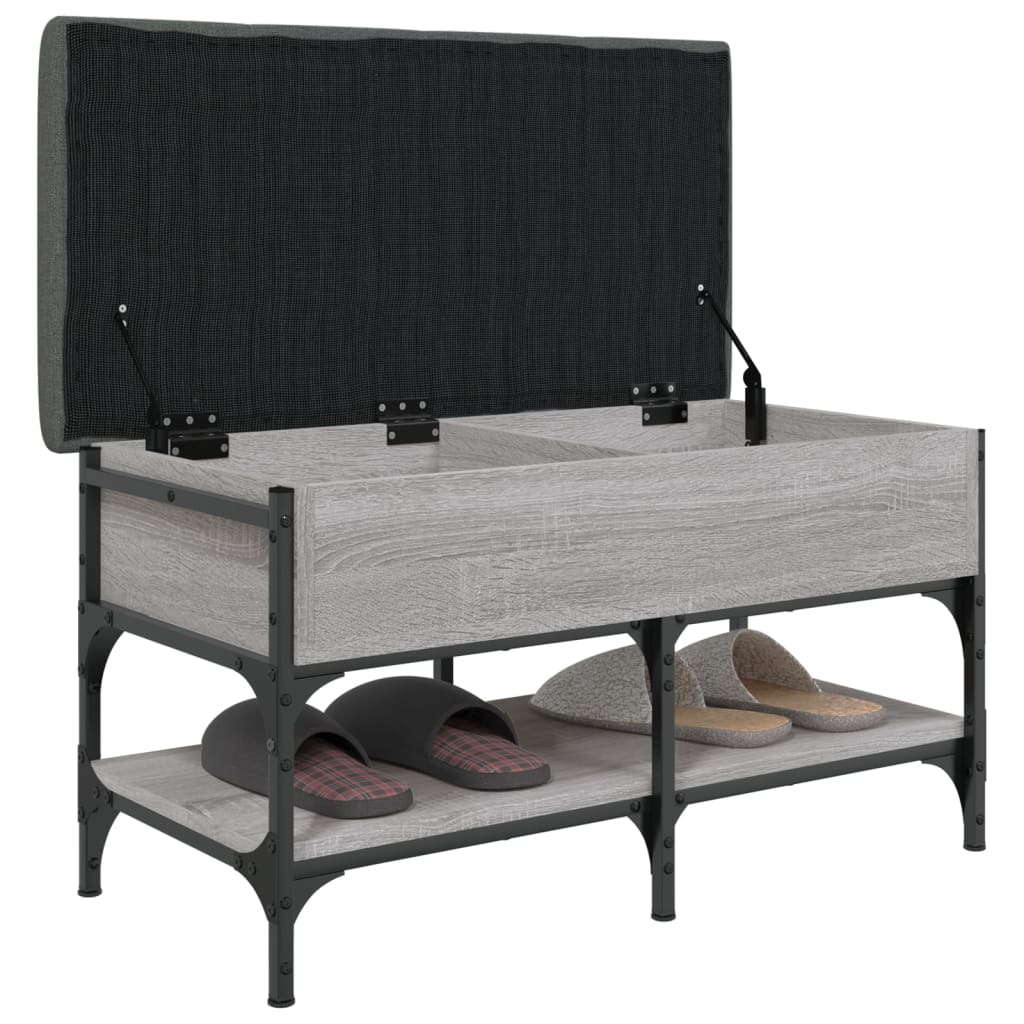 vidaXL Bancă de pantofi, gri sonoma, 82x42x45 cm, lemn prelucrat vidaXL Bancă de pantofi, gri sonoma, 82x42x45 cm, lemn prelucrat