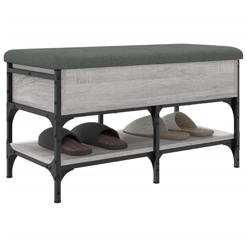 vidaXL Bancă de pantofi, gri sonoma, 82x42x45 cm, lemn prelucrat vidaXL Bancă de pantofi, gri sonoma, 82x42x45 cm, lemn prelucrat
