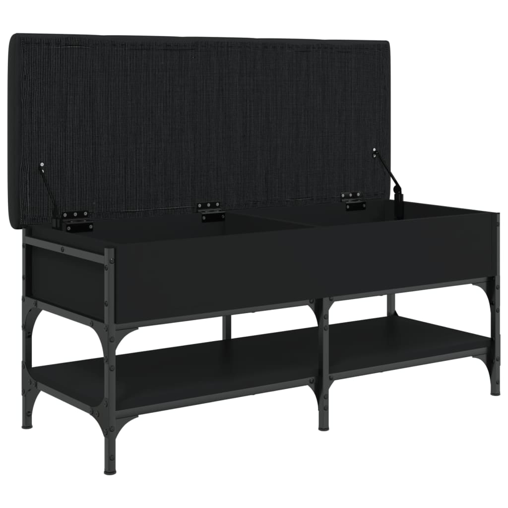vidaXL Bancă de pantofi, negru, 102x42x45 cm, lemn prelucrat