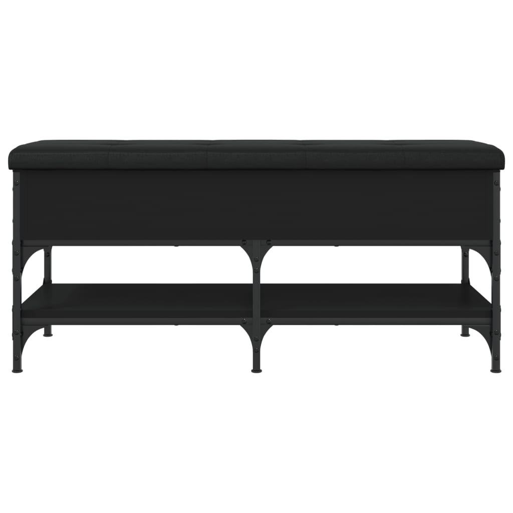 vidaXL Bancă de pantofi, negru, 102x42x45 cm, lemn prelucrat