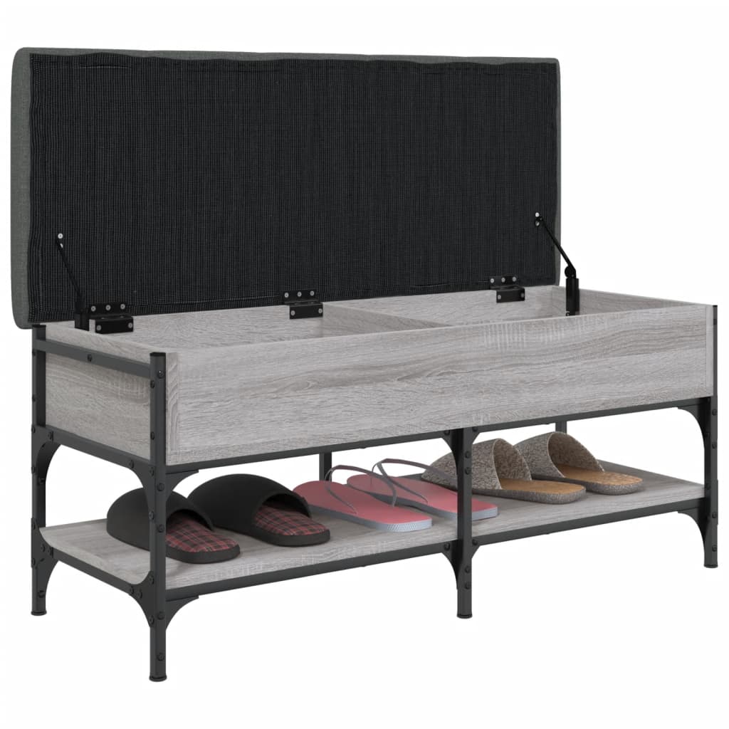 vidaXL Bancă de pantofi, gri sonoma, 102x42x45 cm, lemn prelucrat vidaXL Bancă de pantofi, gri sonoma, 102x42x45 cm, lemn prelucrat