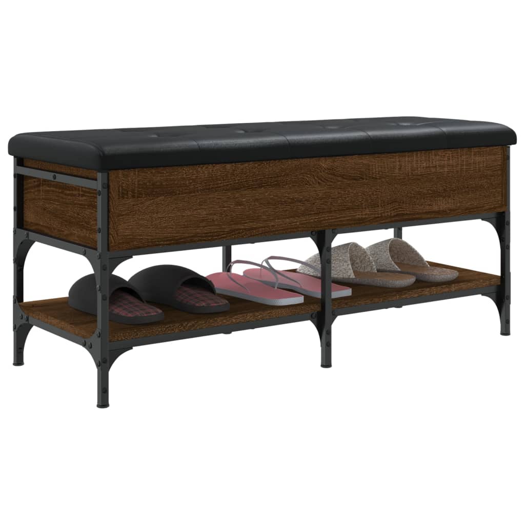 vidaXL Bancă de pantofi, stejar maro, 102x42x45 cm, lemn prelucrat