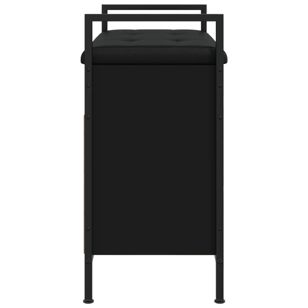 vidaXL Bancă de pantofi, negru, 65,5x32x57,5 cm, lemn prelucrat