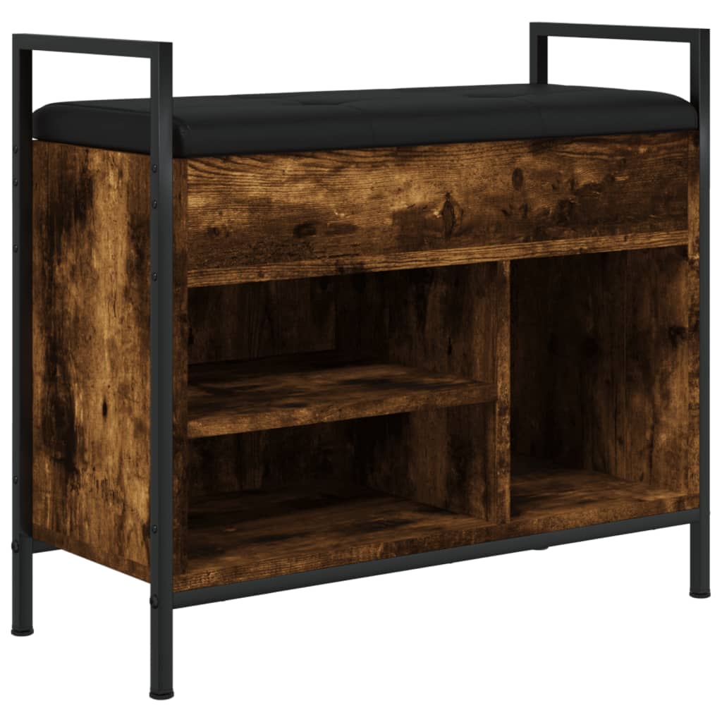 vidaXL Bancă de pantofi, stejar fumuriu 65,5x32x57,5 cm lemn prelucrat