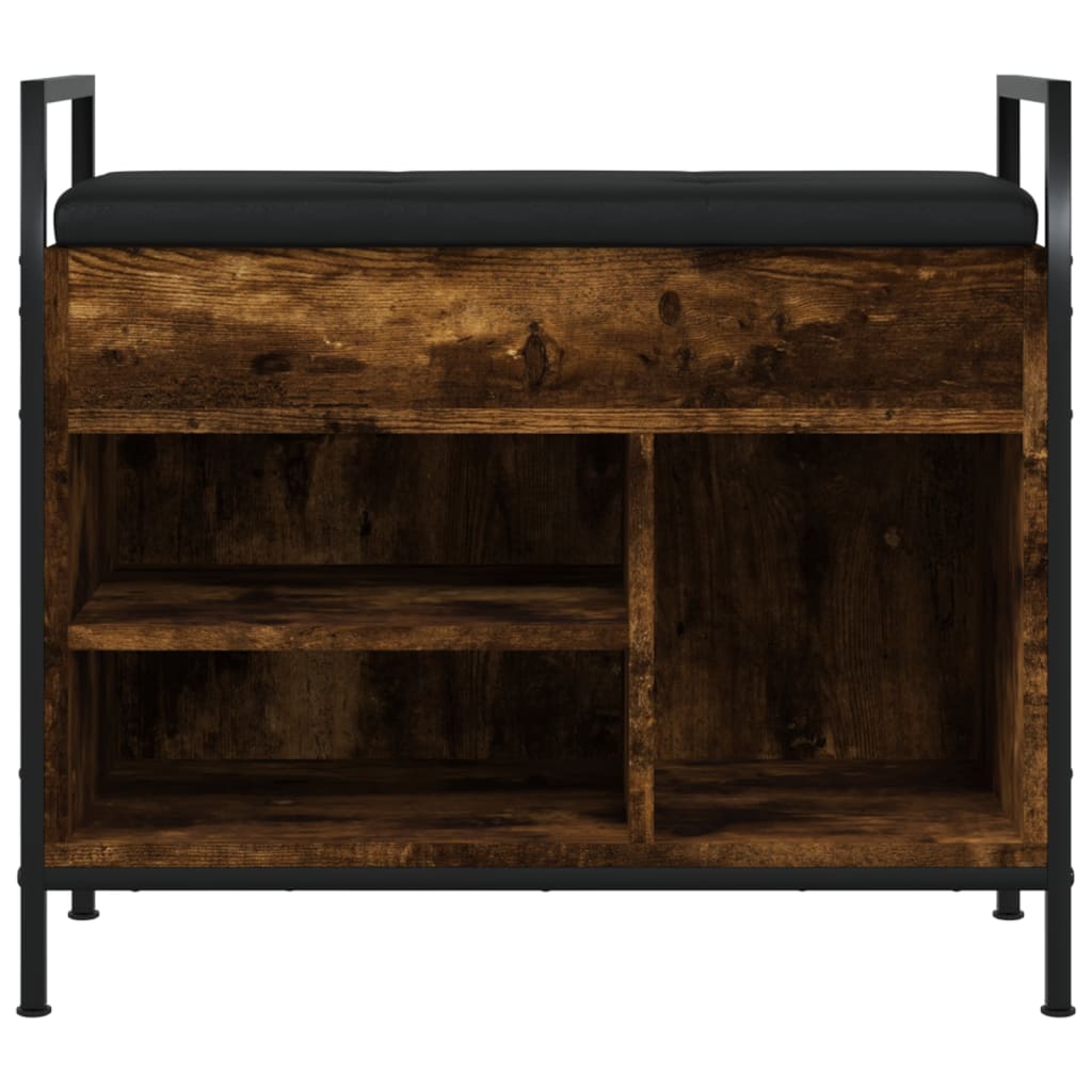 vidaXL Bancă de pantofi, stejar fumuriu 65,5x32x57,5 cm lemn prelucrat