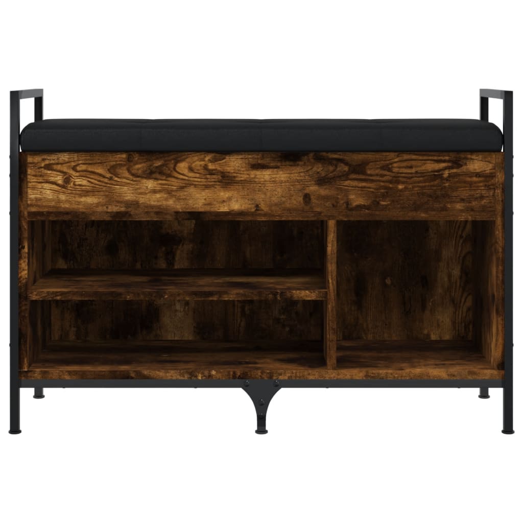 vidaXL Bancă de pantofi, stejar fumuriu 85,5x32x57,5 cm lemn prelucrat