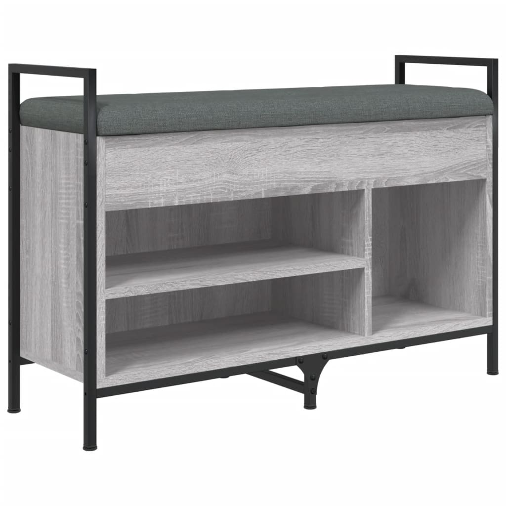 vidaXL Bancă de pantofi, gri sonoma, 85,5x32x57,5 cm, lemn prelucrat vidaXL Bancă de pantofi, gri sonoma, 85,5x32x57,5 cm, lemn prelucrat