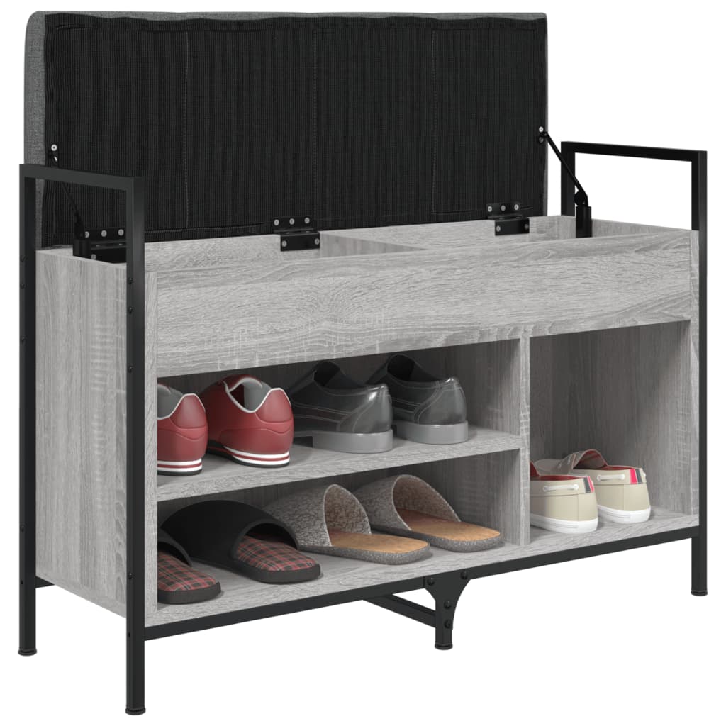 vidaXL Bancă de pantofi, gri sonoma, 85,5x32x57,5 cm, lemn prelucrat vidaXL Bancă de pantofi, gri sonoma, 85,5x32x57,5 cm, lemn prelucrat