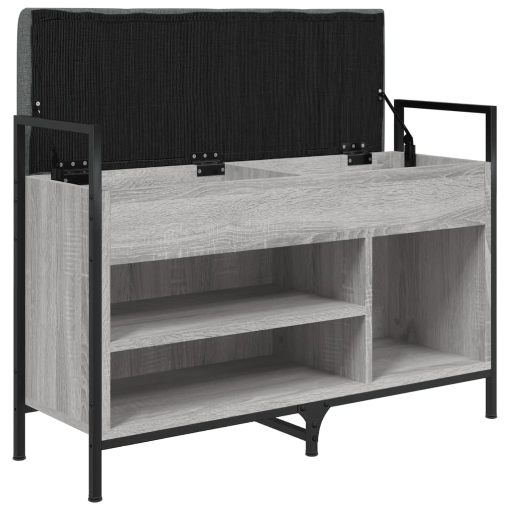 vidaXL Bancă de pantofi, gri sonoma, 85,5x32x57,5 cm, lemn prelucrat vidaXL Bancă de pantofi, gri sonoma, 85,5x32x57,5 cm, lemn prelucrat