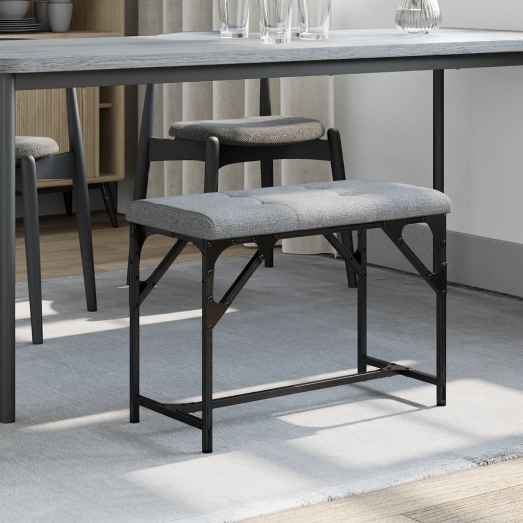 vidaXL Bancă de bucătărie, gri deschis, 62x32x45 cm, oțel și textil vidaXL Bancă de bucătărie, gri deschis, 62x32x45 cm, oțel și textil