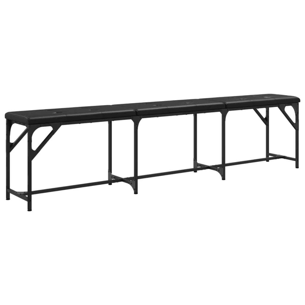 vidaXL Bancă de bucătărie, negru, 186x32x45 cm, oțel și textil vidaXL Bancă de bucătărie, negru, 186x32x45 cm, oțel și textil