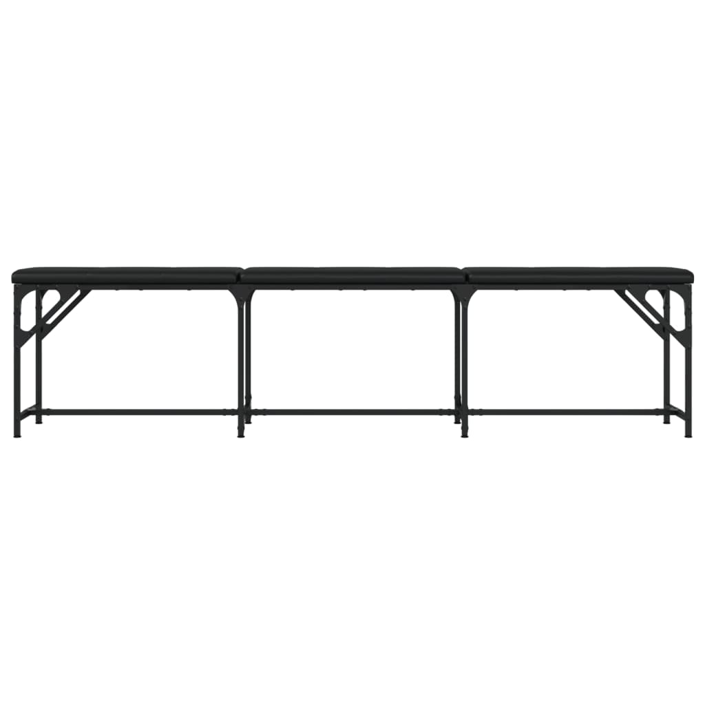 vidaXL Bancă de bucătărie, negru, 186x32x45 cm, oțel și textil vidaXL Bancă de bucătărie, negru, 186x32x45 cm, oțel și textil