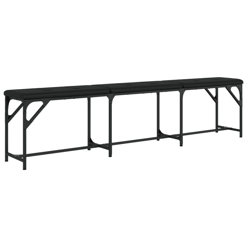 vidaXL Bancă de bucătărie, negru, 186x32x45 cm, oțel și textil vidaXL Bancă de bucătărie, negru, 186x32x45 cm, oțel și textil