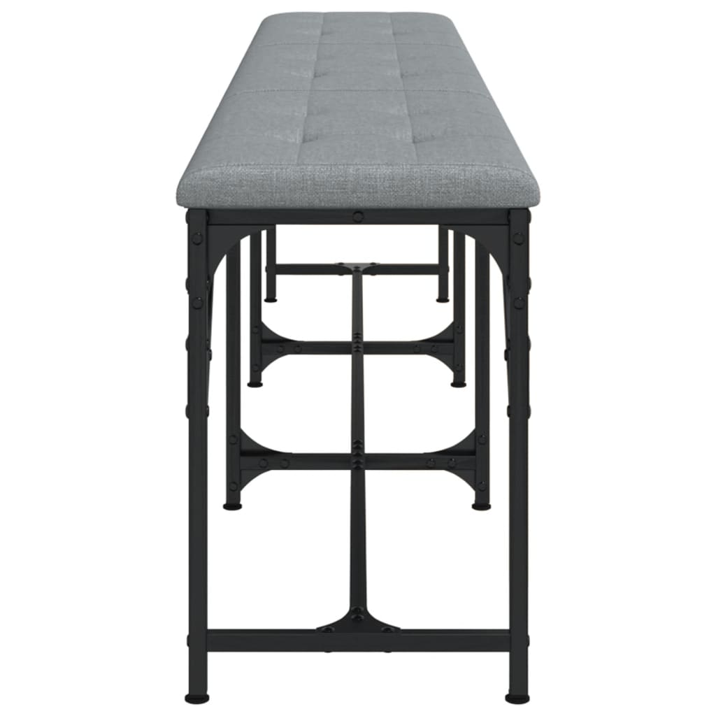 vidaXL Bancă de bucătărie, gri deschis, 186x32x45 cm, oțel și textil vidaXL Bancă de bucătărie, gri deschis, 186x32x45 cm, oțel și textil