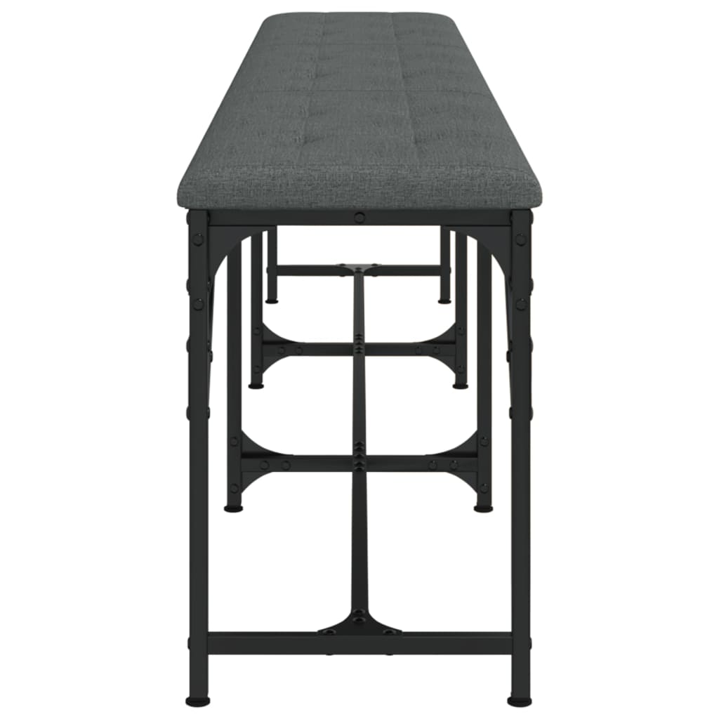 vidaXL Bancă de bucătărie, gri închis, 186x32x45 cm, oțel și textil vidaXL Bancă de bucătărie, gri închis, 186x32x45 cm, oțel și textil