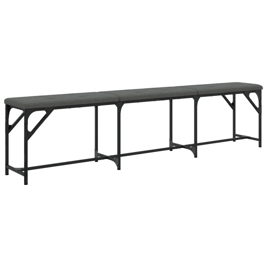 vidaXL Bancă de bucătărie, gri închis, 186x32x45 cm, oțel și textil vidaXL Bancă de bucătărie, gri închis, 186x32x45 cm, oțel și textil