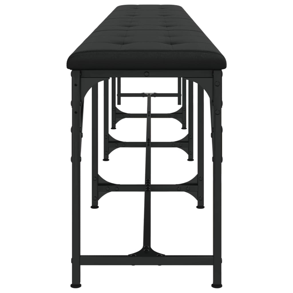 vidaXL Bancă de bucătărie, negru, 248x32x45 cm, oțel și textil vidaXL Bancă de bucătărie, negru, 248x32x45 cm, oțel și textil