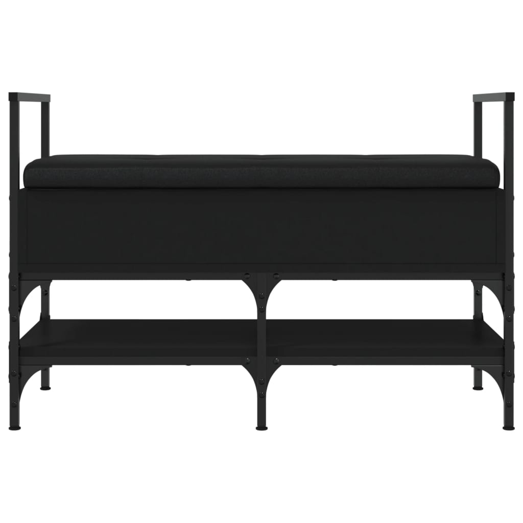 vidaXL Bancă de pantofi, negru, 85,5x42x57,5 cm, lemn prelucrat