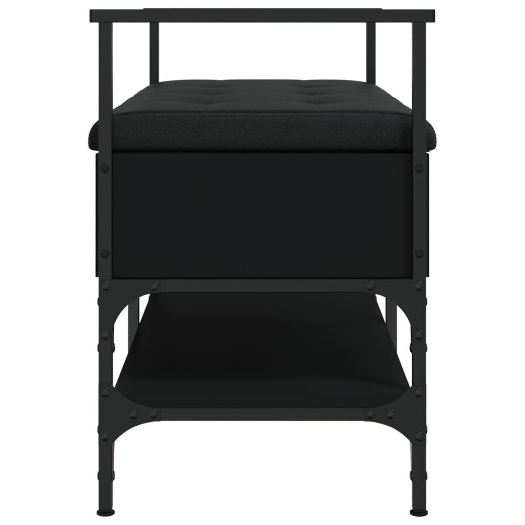 vidaXL Bancă de pantofi, negru, 85,5x42x57,5 cm, lemn prelucrat