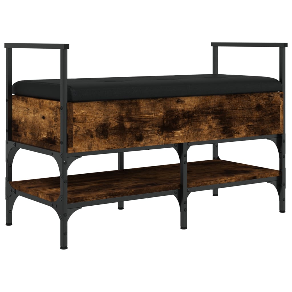 vidaXL Bancă de pantofi, stejar fumuriu 85,5x42x57,5 cm lemn prelucrat