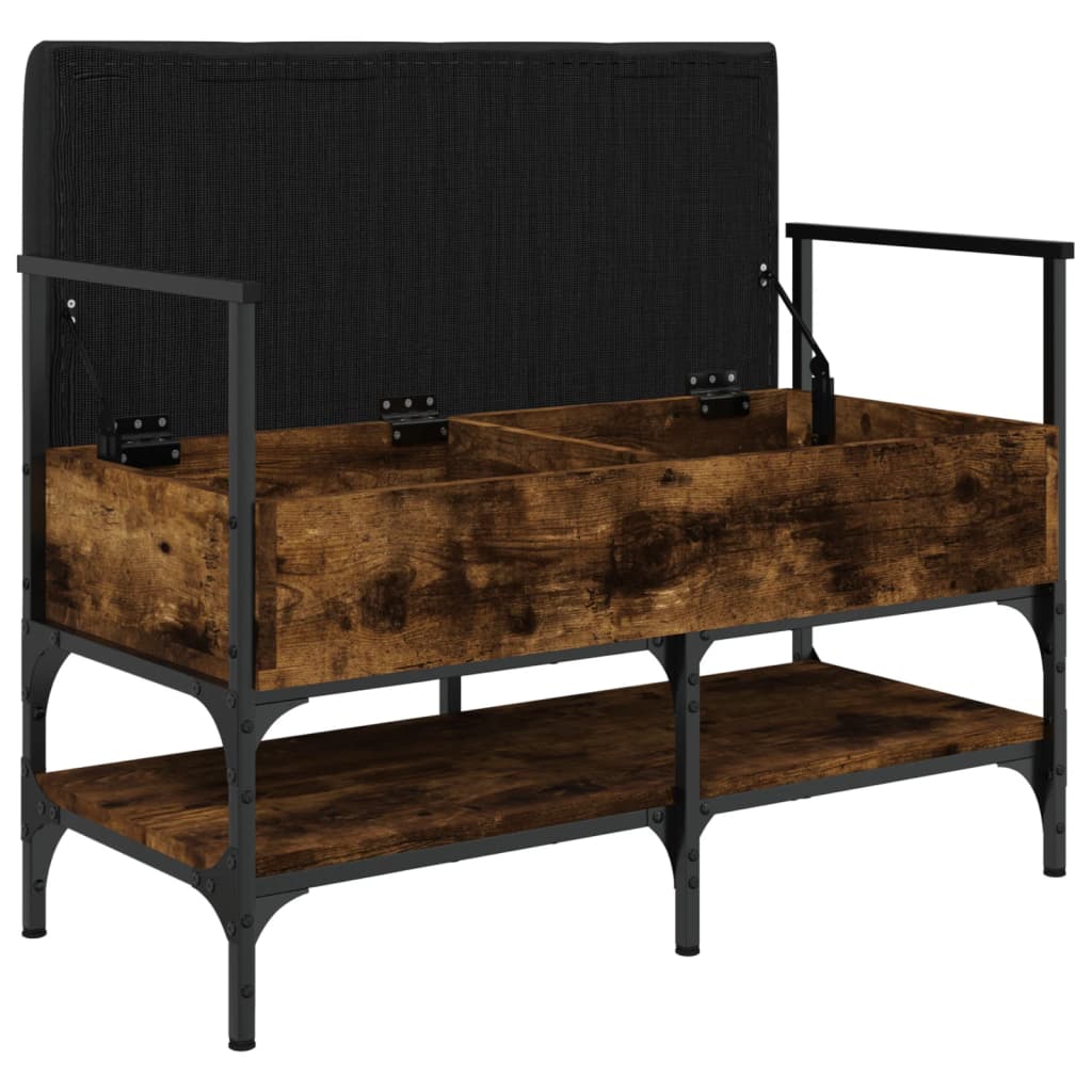 vidaXL Bancă de pantofi, stejar fumuriu 85,5x42x57,5 cm lemn prelucrat