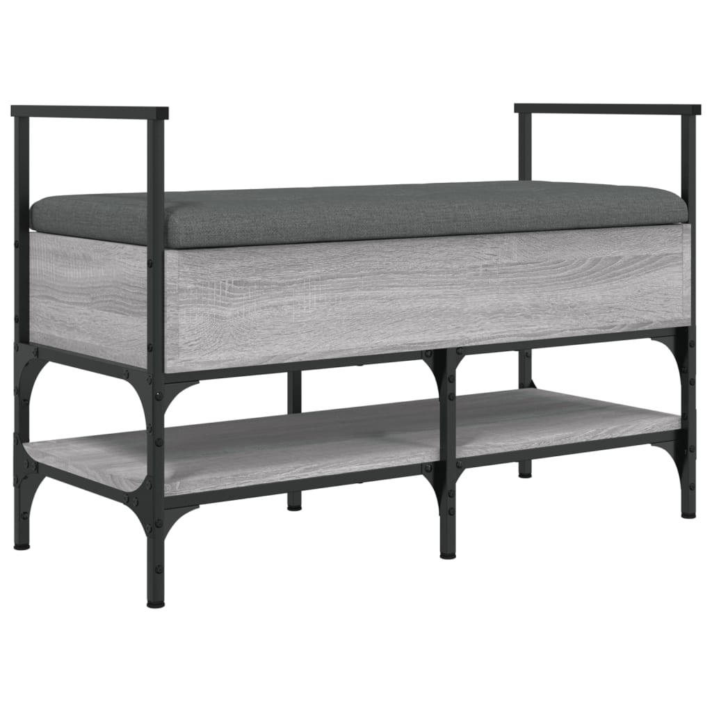 vidaXL Bancă de pantofi, gri sonoma, 85,5x42x57,5 cm, lemn prelucrat