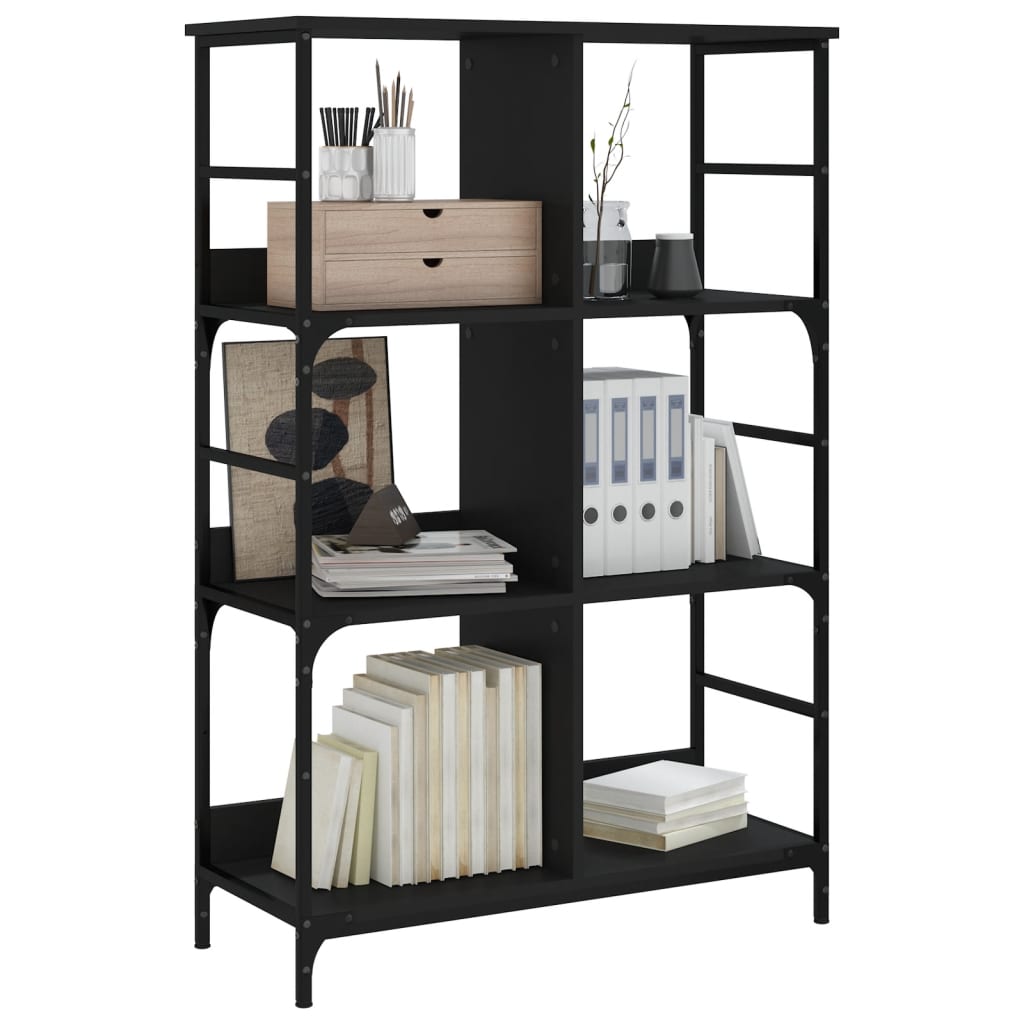 vidaXL Bibliotecă, negru, 78,5x33x117,5 cm, lemn prelucrat vidaXL Bibliotecă, negru, 78,5x33x117,5 cm, lemn prelucrat