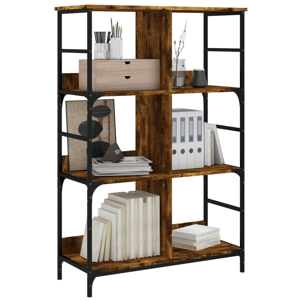 vidaXL Bibliotecă, stejar fumuriu, 78,5x33x117,5 cm, lemn prelucrat vidaXL Bibliotecă, stejar fumuriu, 78,5x33x117,5 cm, lemn prelucrat