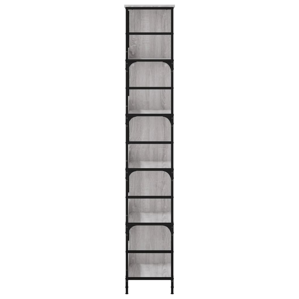 vidaXL Raft de cărți, gri sonoma, 78,5x33x188,5 cm, lemn prelucrat vidaXL Raft de cărți, gri sonoma, 78,5x33x188,5 cm, lemn prelucrat
