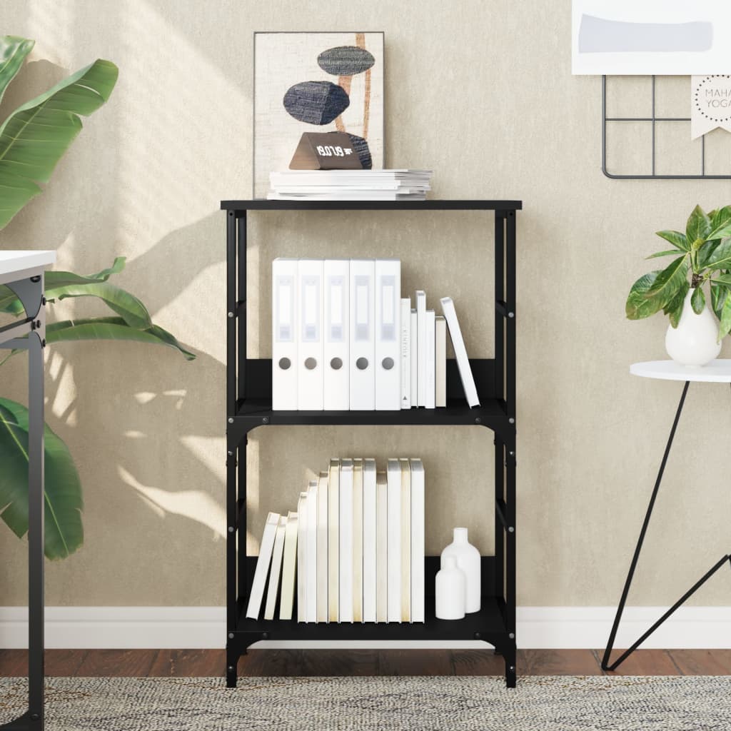 vidaXL Bibliotecă, negru, 50x33x82 cm, lemn prelucrat vidaXL Bibliotecă, negru, 50x33x82 cm, lemn prelucrat
