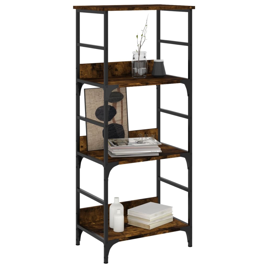 vidaXL Raft de cărți stejar afumat 50x33x117,5 cm lemn prelucrat vidaXL Raft de cărți stejar afumat 50x33x117,5 cm lemn prelucrat