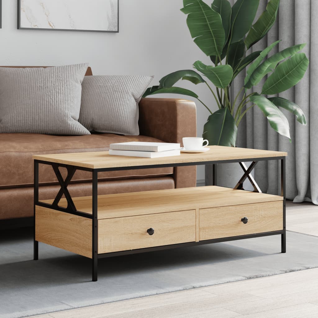 vidaXL Măsuță de cafea, stejar sonoma, 100x51x45 cm, lemn prelucrat vidaXL Măsuță de cafea, stejar sonoma, 100x51x45 cm, lemn prelucrat