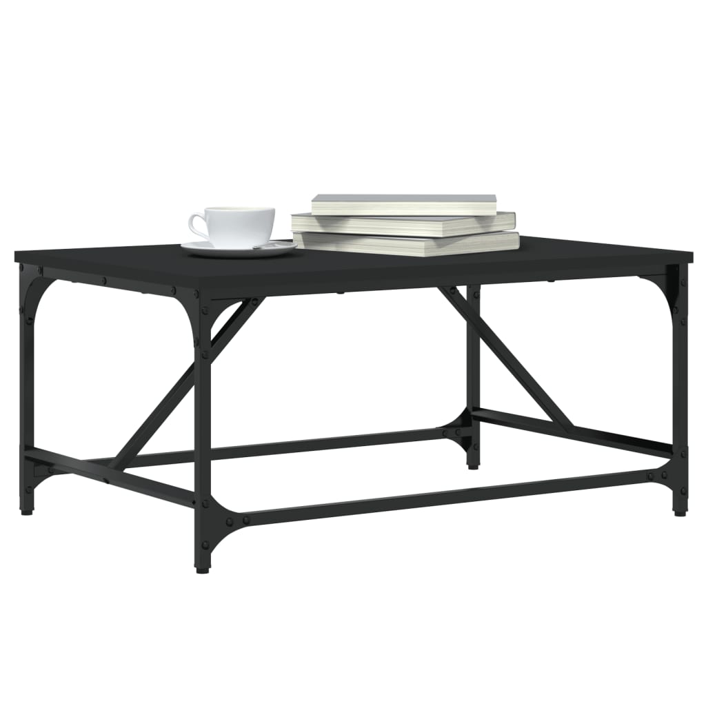 vidaXL Măsuță de cafea, negru, 75x50x35 cm, lemn compozit vidaXL Măsuță de cafea, negru, 75x50x35 cm, lemn compozit