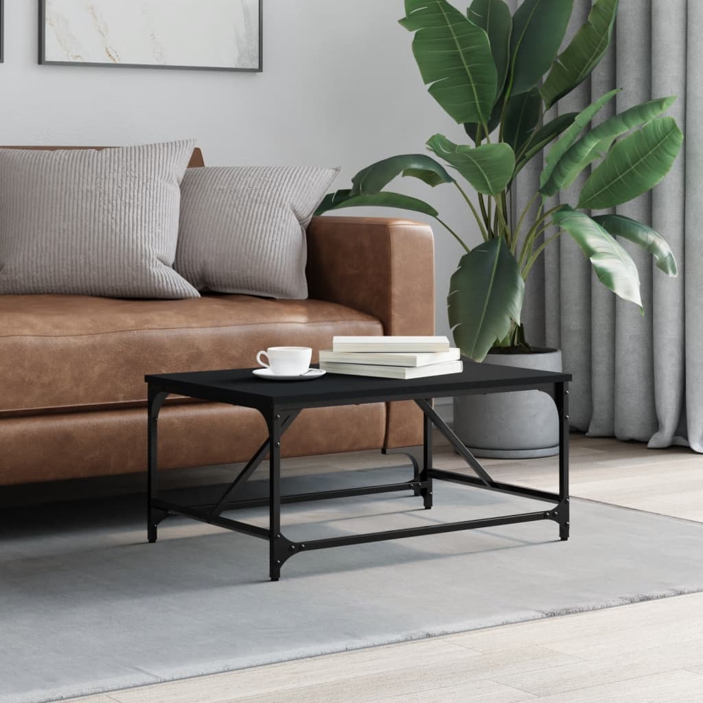 vidaXL Măsuță de cafea, negru, 75x50x35 cm, lemn compozit vidaXL Măsuță de cafea, negru, 75x50x35 cm, lemn compozit