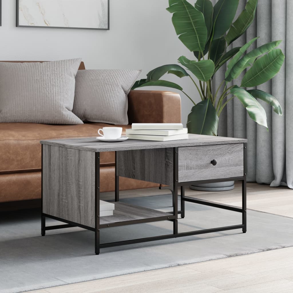 vidaXL Măsuță de cafea, gri sonoma, 85,5x51x45 cm, lemn prelucrat vidaXL Măsuță de cafea, gri sonoma, 85,5x51x45 cm, lemn prelucrat