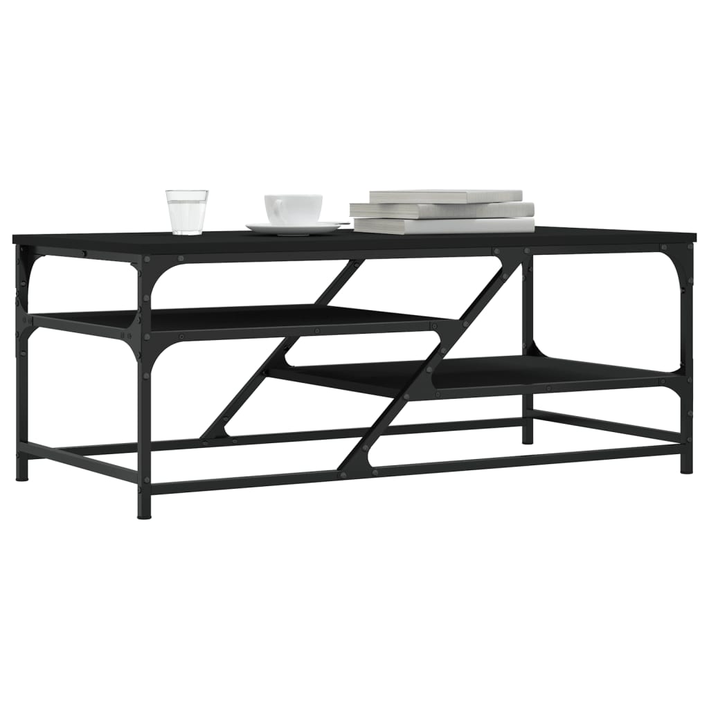 vidaXL Măsuță de cafea, negru, 100x49x40 cm, lemn compozit vidaXL Măsuță de cafea, negru, 100x49x40 cm, lemn compozit