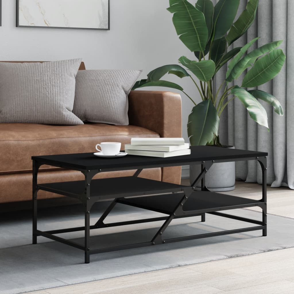 vidaXL Măsuță de cafea, negru, 100x49x40 cm, lemn compozit vidaXL Măsuță de cafea, negru, 100x49x40 cm, lemn compozit