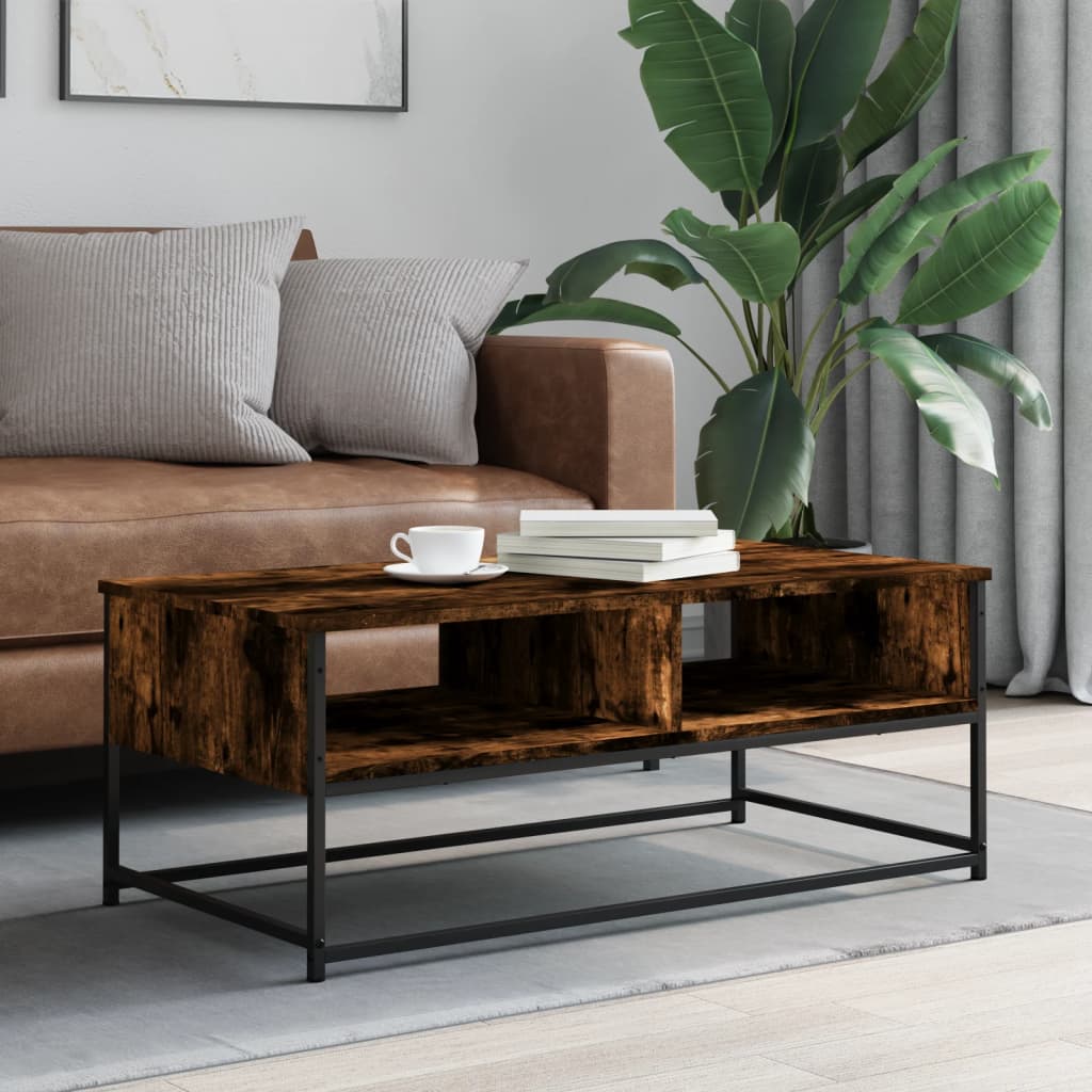 vidaXL Măsuță de cafea, stejar fumuriu, 100x51x40 cm, lemn prelucrat vidaXL Măsuță de cafea, stejar fumuriu, 100x51x40 cm, lemn prelucrat