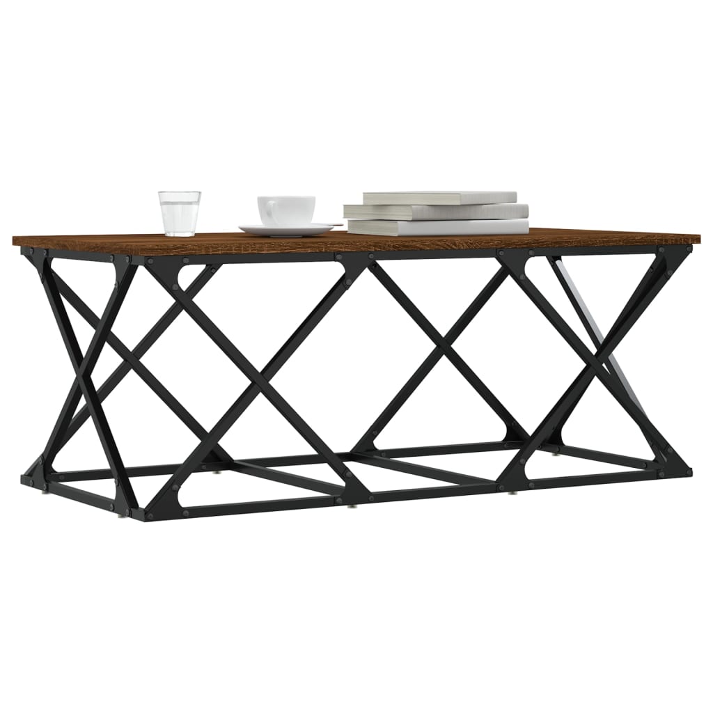 vidaXL Măsuță de cafea, stejar maro, 100x49x40 cm, lemn prelucrat vidaXL Măsuță de cafea, stejar maro, 100x49x40 cm, lemn prelucrat