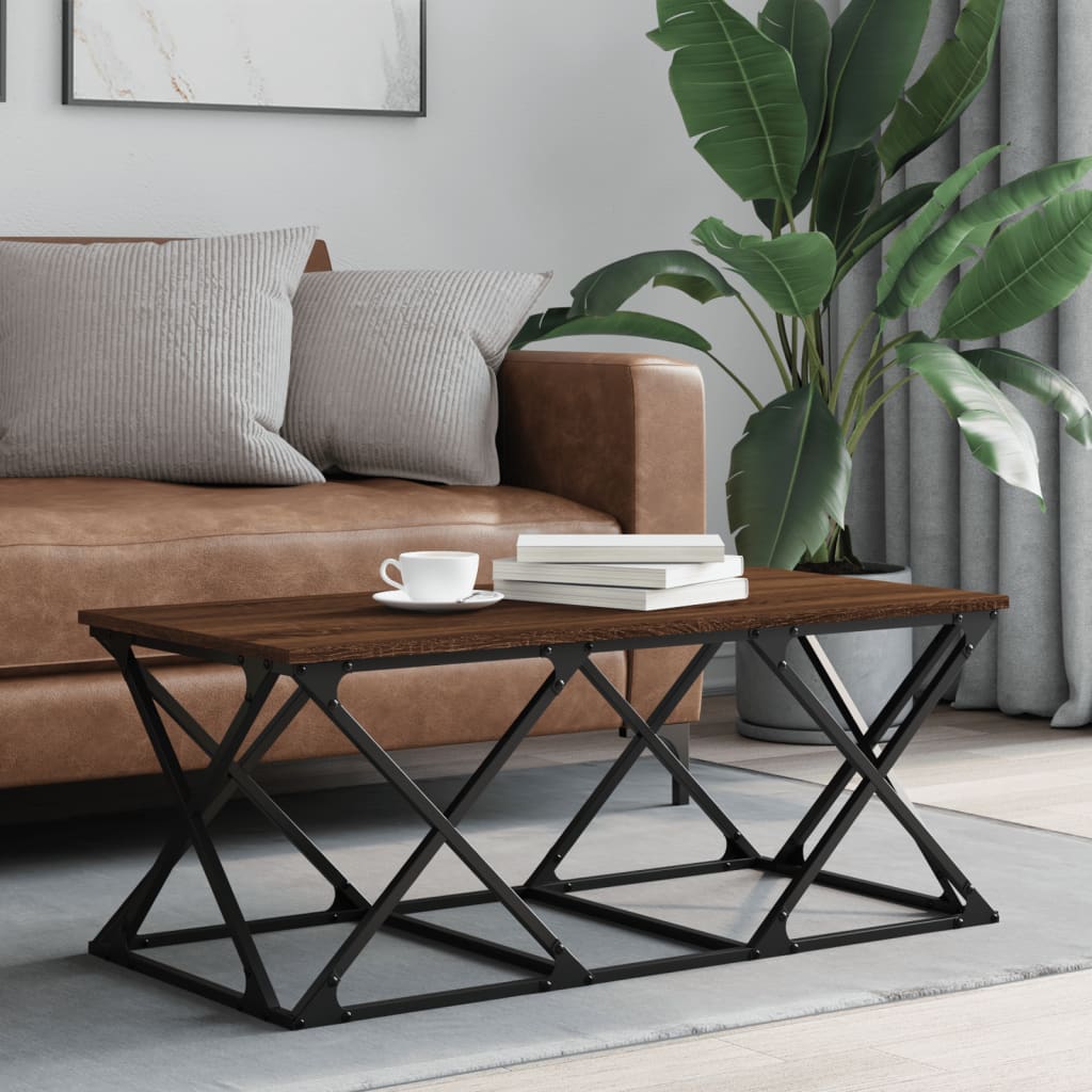 vidaXL Măsuță de cafea, stejar maro, 100x49x40 cm, lemn prelucrat vidaXL Măsuță de cafea, stejar maro, 100x49x40 cm, lemn prelucrat