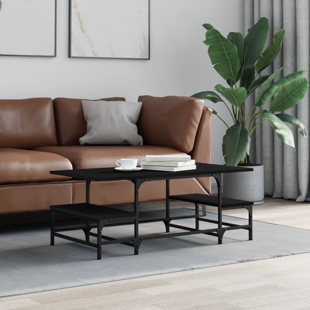 vidaXL Măsuță de cafea, negru, 100x50,5x40 cm, lemn prelucrat vidaXL Măsuță de cafea, negru, 100x50,5x40 cm, lemn prelucrat