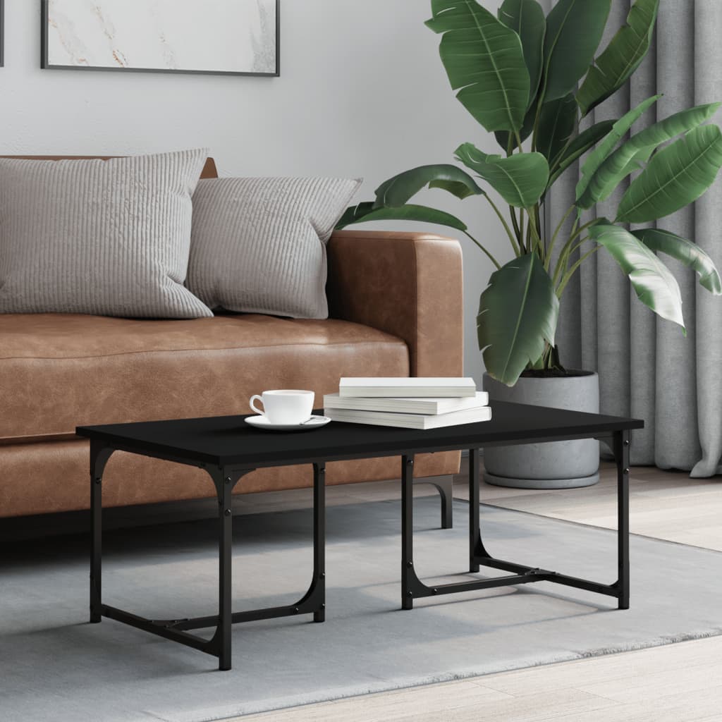 vidaXL Măsuță de cafea, negru, 90x50x35 cm, lemn prelucrat vidaXL Măsuță de cafea, negru, 90x50x35 cm, lemn prelucrat