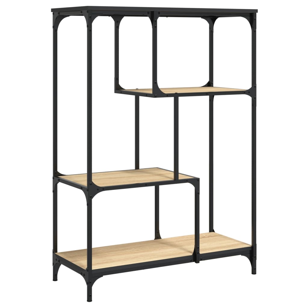 vidaXL Raft de cărți stejar sonoma, 81x36x115 cm, lemn compozit/oțel vidaXL Raft de cărți stejar sonoma, 81x36x115 cm, lemn compozit/oțel