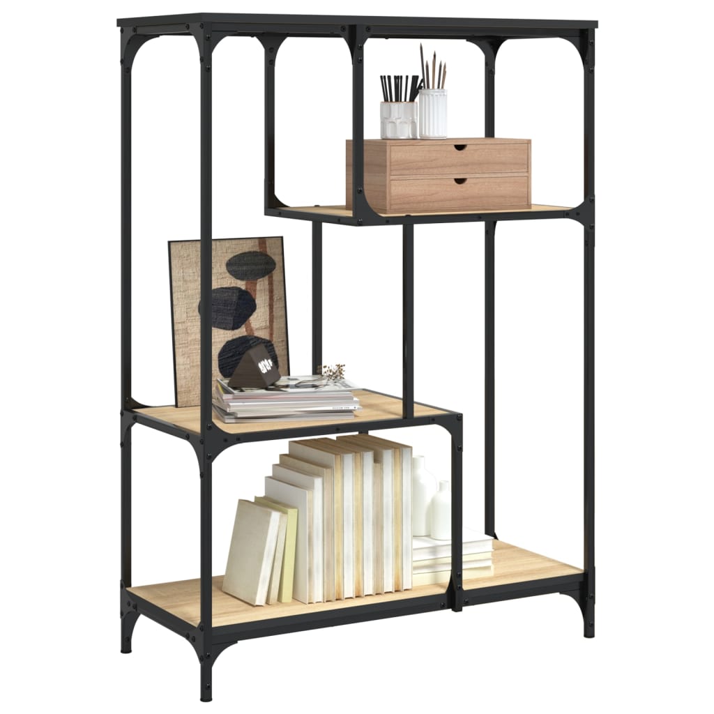 vidaXL Raft de cărți stejar sonoma, 81x36x115 cm, lemn compozit/oțel vidaXL Raft de cărți stejar sonoma, 81x36x115 cm, lemn compozit/oțel