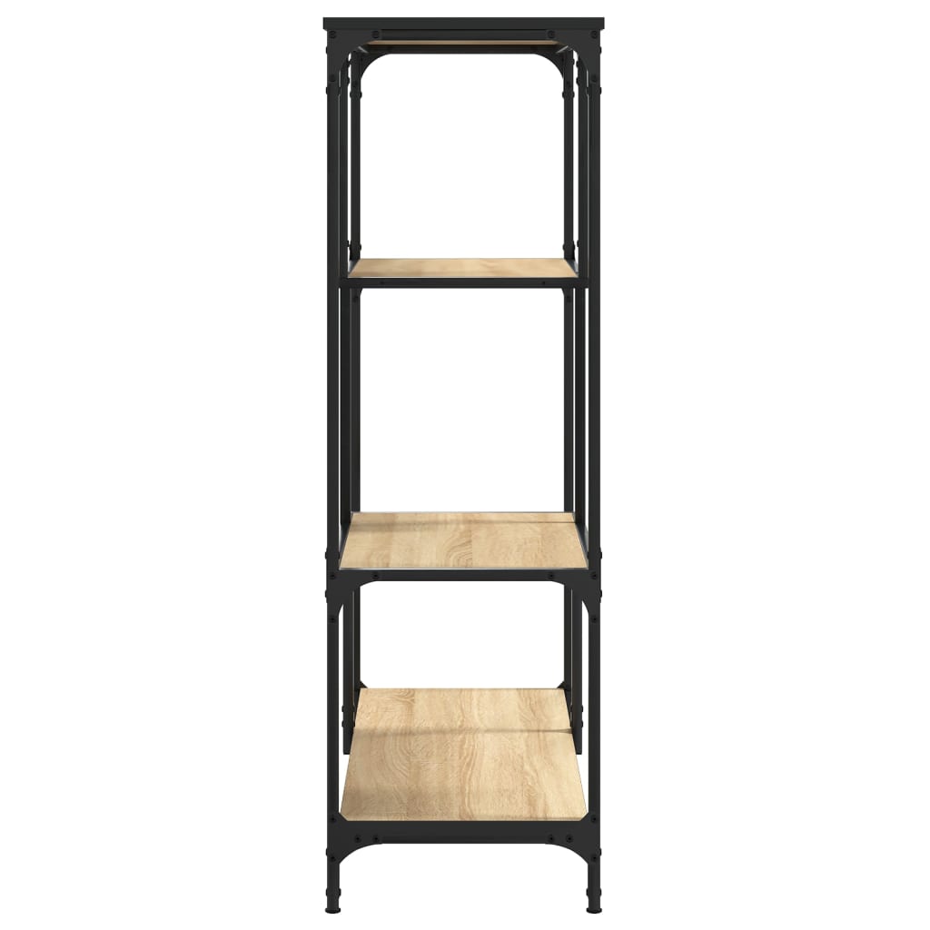 vidaXL Raft de cărți stejar sonoma, 81x36x115 cm, lemn compozit/oțel vidaXL Raft de cărți stejar sonoma, 81x36x115 cm, lemn compozit/oțel