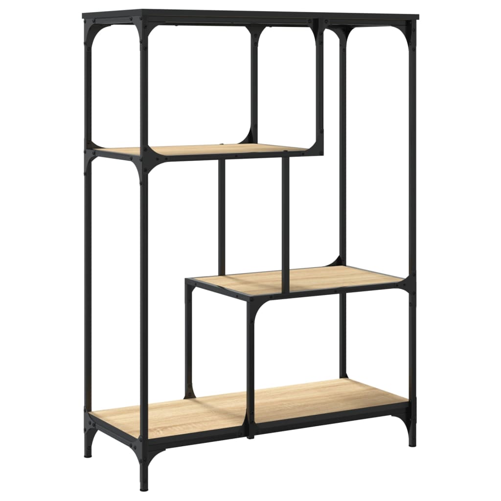 vidaXL Raft de cărți stejar sonoma, 81x36x115 cm, lemn compozit/oțel vidaXL Raft de cărți stejar sonoma, 81x36x115 cm, lemn compozit/oțel